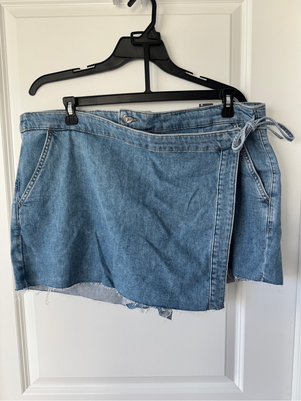 torrid Light Blue Denim Wrap Mini Skort with Side Tie